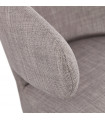 Fauteuil design gris en tissu et métal Justine