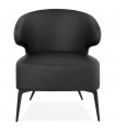 Fauteuil design noir en similicuir et métal Dimitri