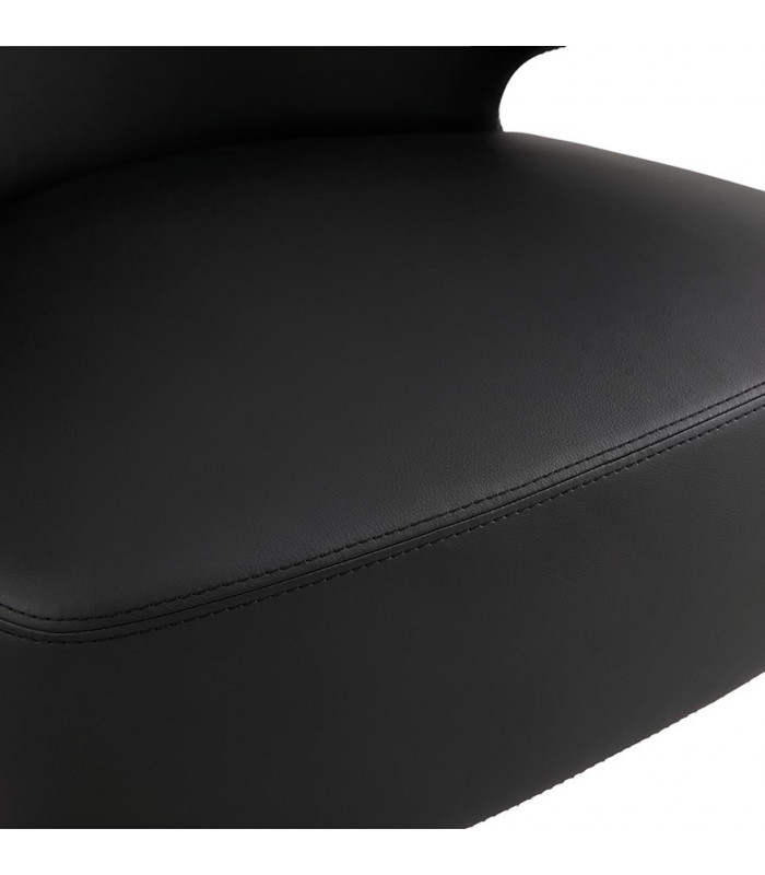 Fauteuil design noir en similicuir et métal Dimitri