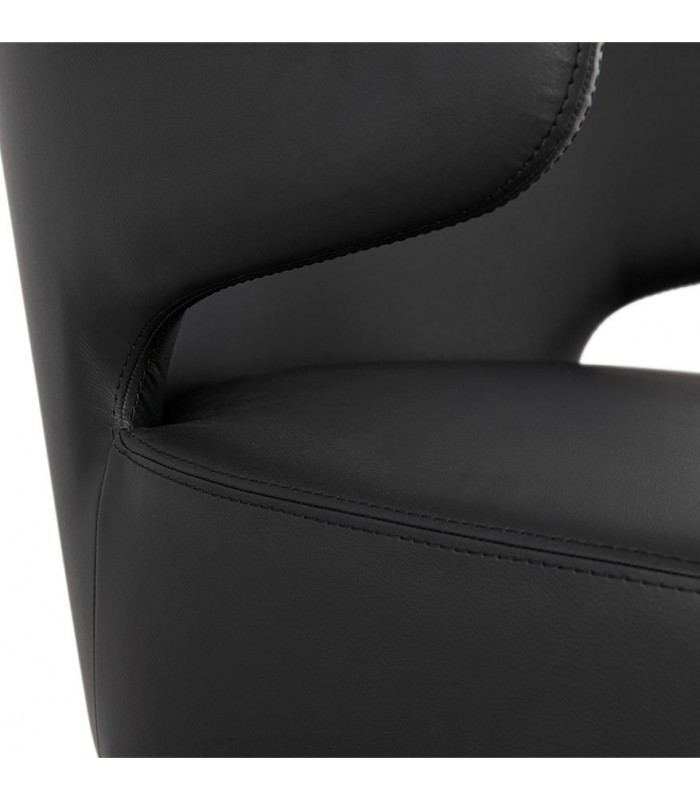 Fauteuil design noir en similicuir et métal Dimitri
