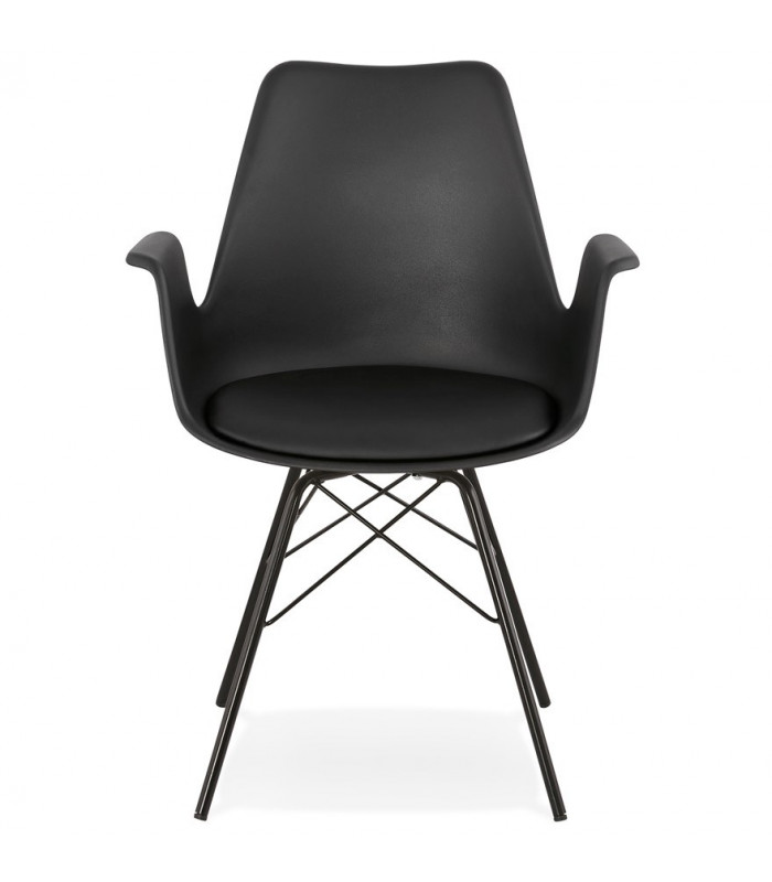 Fauteuil design noir en plastique et métal Flexline