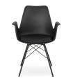 Fauteuil design noir en plastique et métal Flexline