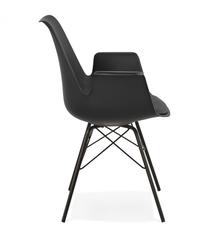 Fauteuil design noir en plastique et métal Flexline