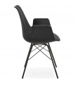 Fauteuil design noir en plastique et métal Flexline