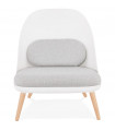 Fauteuil design blanc en plastique et tissu Evie