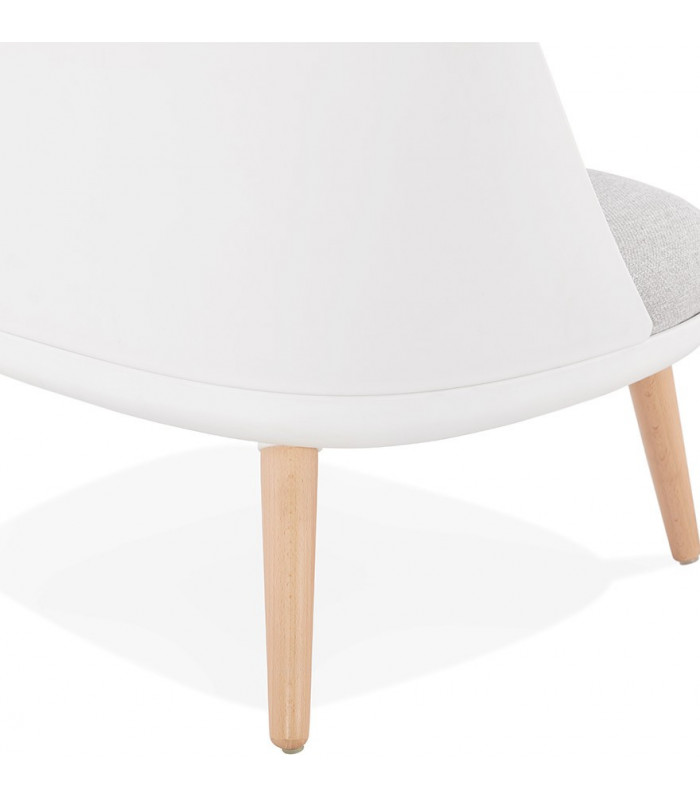Fauteuil design blanc en plastique et tissu Evie