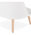 Fauteuil design blanc en plastique et tissu Evie
