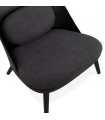 Fauteuil design noir en plastique et tissu Evie