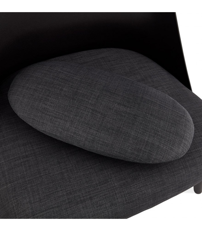 Fauteuil design noir en plastique et tissu Evie