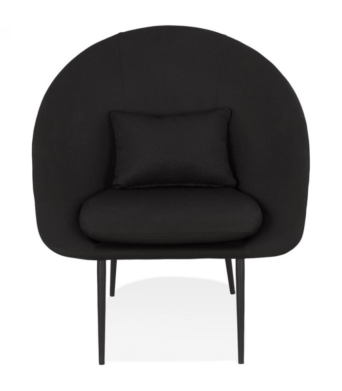 Fauteuil design noir en tissu et métal Kew
