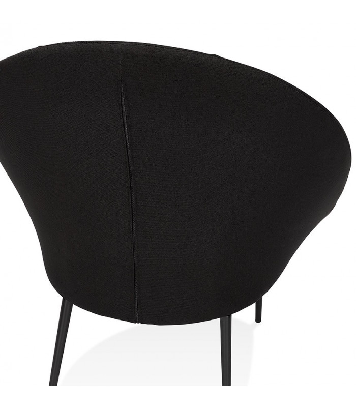 Fauteuil design noir en tissu et métal Kew