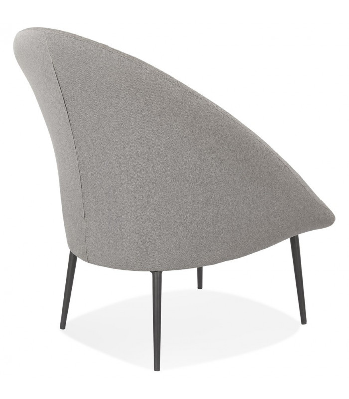 Fauteuil design gris clair en tissu et métal Kew