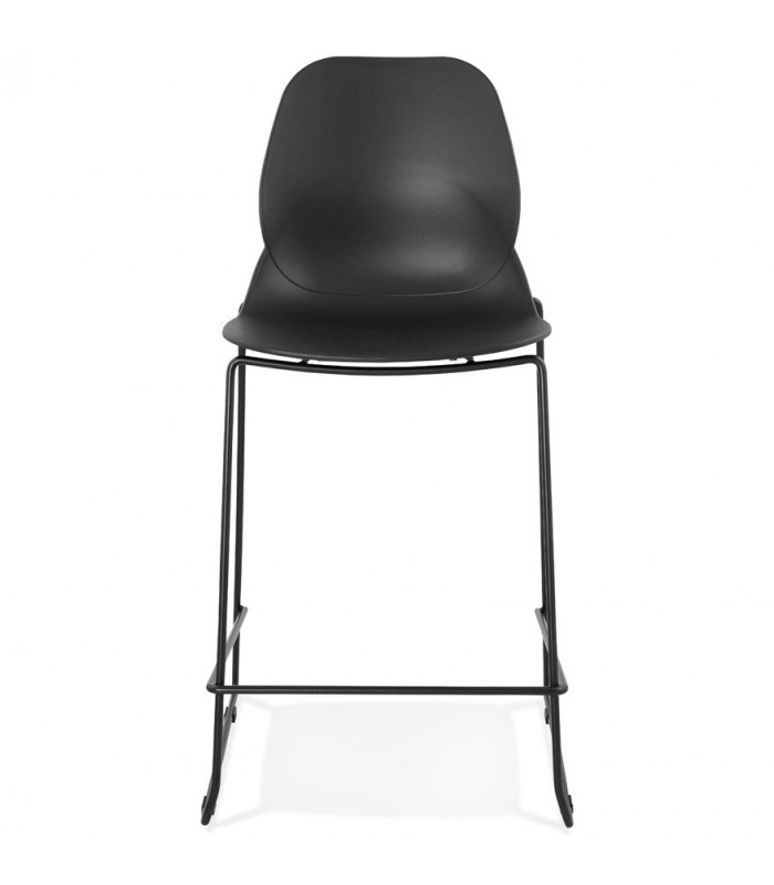 Tabouret de bar design noir en plastique et métal Reman Mini