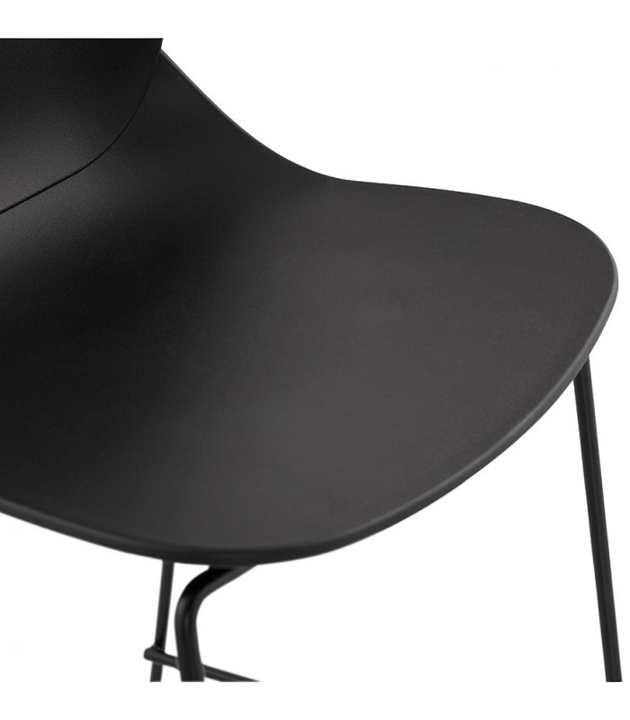 Tabouret de bar design noir en plastique et métal Reman Mini