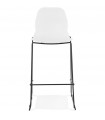 Tabouret de bar design blanc en plastique et métal Reman