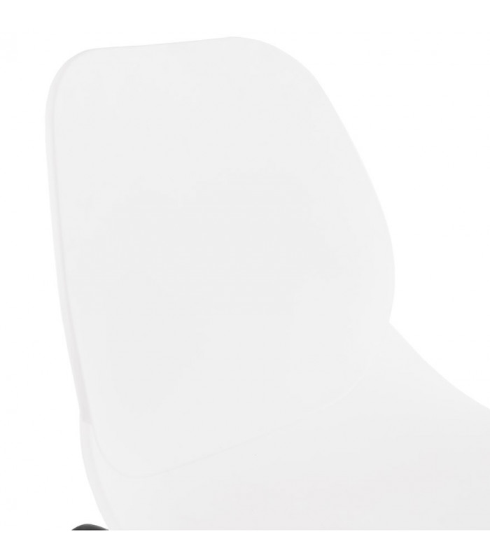 Tabouret de bar design blanc en plastique et métal Reman