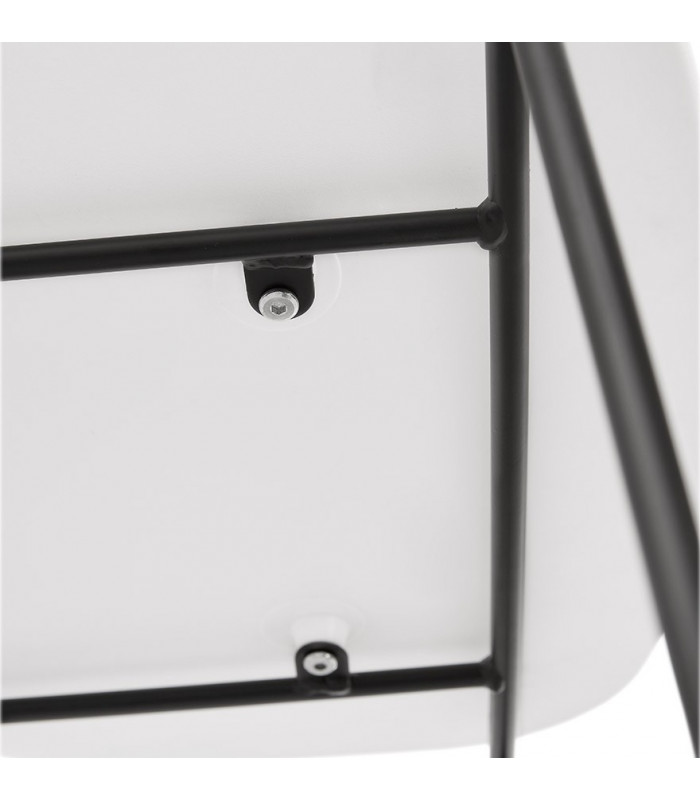 Tabouret de bar design blanc en plastique et métal Reman