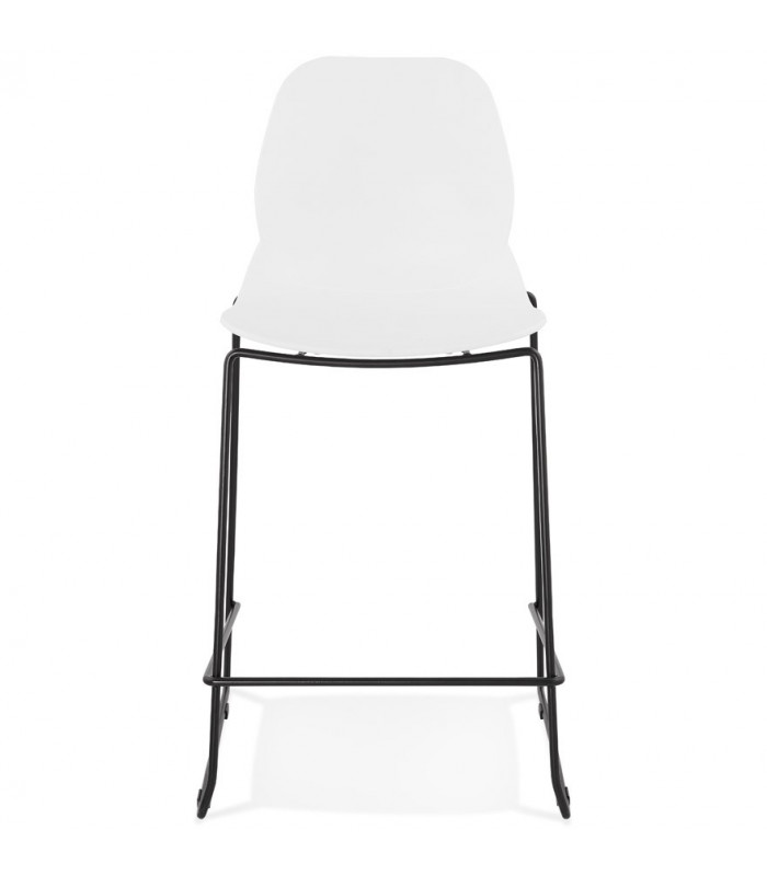 Tabouret de bar design blanc en plastique et métal Reman Mini