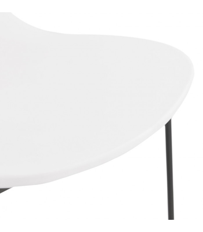 Tabouret de bar design blanc en plastique et métal Reman Mini